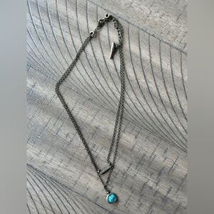 Chloe + Isabel Double Layer Necklace Rhinestones Turquoise Bird NWOT